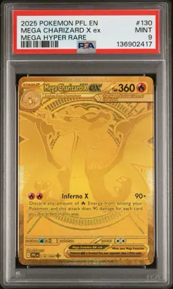 2025 POKEMON PFL EN-PHANTASMAL FLAMES MEGA HYPER RARE MEGA CHARIZARD X EX PSA 9 - Image 1