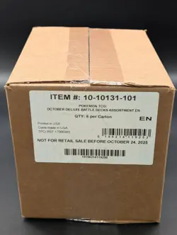 POKEMON TCG OCTOBER DELUXE MEGA BATTLE DECK SEALED 6 BOX CASE - Image 1