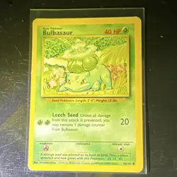 Pokemon TCG Bulbasaur 44/102 Base Set Common Regular English Basic 40 HP - Image 1