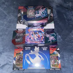 Pokemon TCG Sealed Mixed Lot: Elite Trainer Box, Tins, Packs, Umbreon/Espeon/Sy… - Image 1