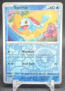 2023 Pokemon SV 151 Squirtle #007/165 Cosmos Holo - Image 1