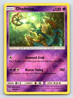 Dhelmise 98/236 Uncommon Cosmic Eclipse Pokemon Reverse Holo Near Mint - Image 1