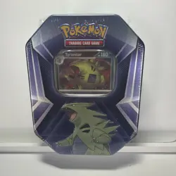 Pokemon Tcg FACTORY Sealed Tyranitar Triple Whammy Tin (3) Packs Inside - Image 2