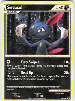 Sneasel 68/90 Common HGSS Undaunted Pokemon LP - Image 1