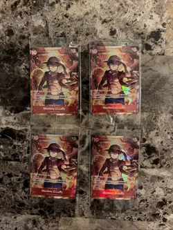 4x Monkey.D.Luffy ST10-006 SR Treasure Booster Set Promo One Piece TCG English - Image 1
