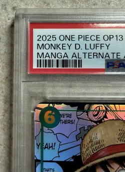 2025 One Piece OP-13 EN #118 Monkey D. Luffy Manga Alt Art PSA 9 MINT! - Image 3