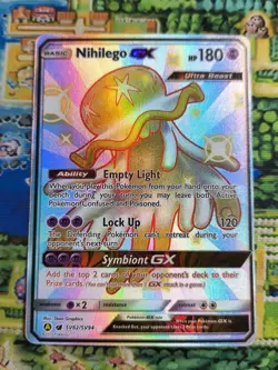 Pokemon Nihilego GX TCG Full Art Ultra Rare Holo Card SV62/SV94 - Image 1