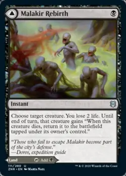 Malakir Rebirth / Malakir Mire -Foil Light Play MTG Zendikar Rising - Image 1