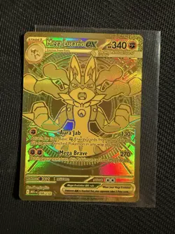 Mega Lucario Ex 188/132 Mega Evolution Gold Hyper Rare Pokemon TCG Card English - Image 1