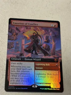 mtg borderless foil Emeritus of Conflict, mythic, Secrets Strixhaven, unplayed - Image 1