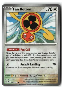 Fan Rotom 085/131 Holo Master Ball Pattern Prismatic Evolutions 2025 Pokemon NM - Image 1