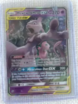 Mewtwo & Mew GX TAG TEAM GX Holo SM-Unified Minds 71/236 270 HP Ultra Rare - Image 1