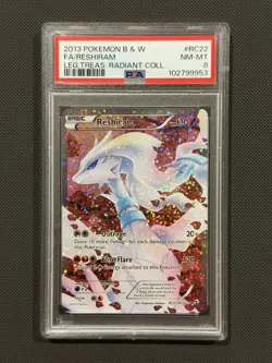 Pokemon TCG Reshiram Full Art Holo Ultra Rare Radiant Coll PSA 8 2013 RC22/RC25 - Image 1