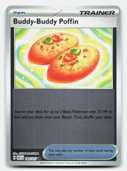 Buddy-Buddy Poffin 184/217 Common Ascended Heroes Pokemon Reverse Holo Near Mint - Image 1