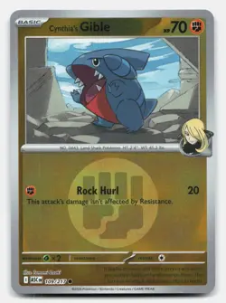 Cynthia's Gible 109/217 Ascended Heroes Pokemon Reverse Holo NM - Image 1