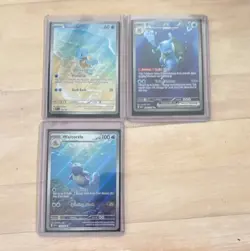 Pokemon TCG 151 Squirtle 170/165 Wartortle 171/165 Blastoise ex 200/165 - Image 1