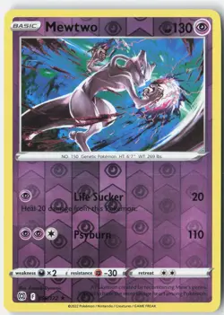 Mewtwo 056/172 Rare Brilliant Stars Pokemon Reverse Holo Near Mint - Image 1