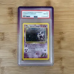 2000 POKEMON GYM HEROES HOLO #14 SABRINA'S GENGAR PSA 8 with Grape GradedGuard - Image 1
