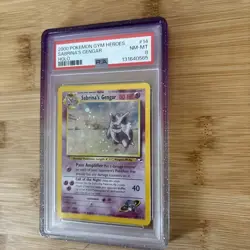 2000 POKEMON GYM HEROES HOLO #14 SABRINA'S GENGAR PSA 8 with Grape GradedGuard - Image 5