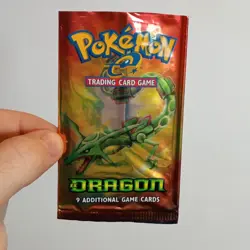Pokemon EX Dragon Booster Pack Wrapper EMPTY Opened - Rayquaza Artwork - Image 1