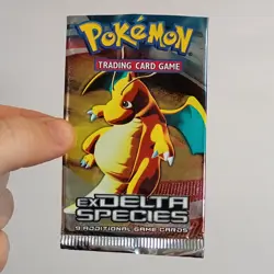 Pokemon EX Delta Species Booster Pack Wrapper EMPTY Opened - Dragonite Artwork - Image 1