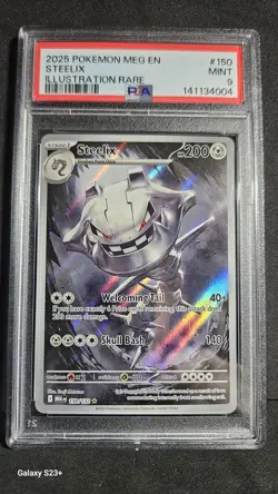 POKEMON 2025 MEGA EVOLUTION STEELIX ILLUSTRATION RARE 150 PSA 9 - Image 1