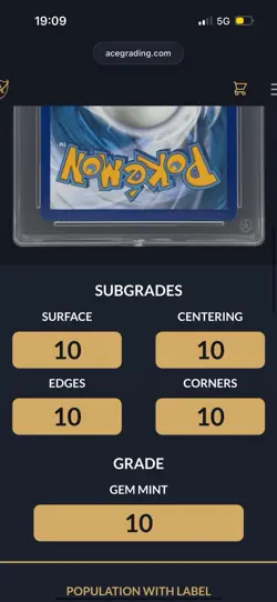 Pokemon Hidden Fates Guzzlord Sv26 Shiny Vault Rare ACE 10 PERFECT SUBGRADES - Image 3