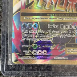 Pokemon TCG M Blastoise EX 102/108 Evolutions Ultra Rare Holo Rare Off center - Image 2