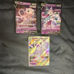 Pokemon TCG Holo V VSTAR Lot 3 (English) Mew V, Mewtwo V, Mewtwo VSTAR - Image 1