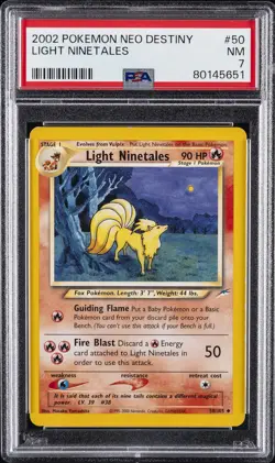 2002 POKEMON NEO DESTINY #50 LIGHT NINETALES PSA 7 - Image 1