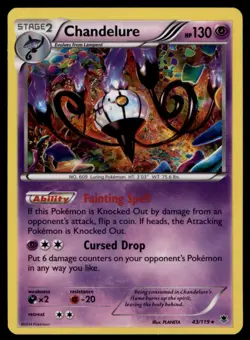 2014 XY - Phantom Forces Chandelure Stage 2/Rare Holo #43 - Image 1