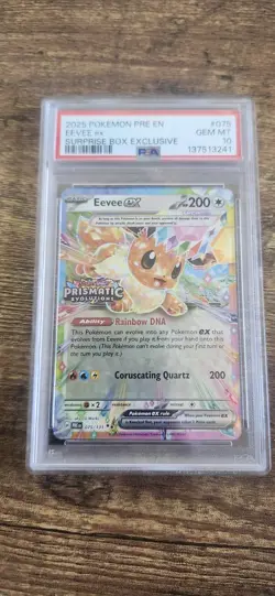 2025 Pokemon PRE EN Eevee Ex Suprise Box Exclusive #075 PSA 10 GEM MINT #075 - Image 1