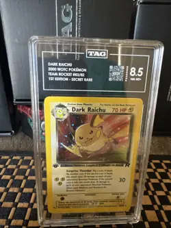Pokemon Dark Raichu 1st Edition Holo Tag 8.5 Team Rocket 2000 #83 Swirl Mint - Image 2