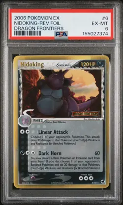 2006 POKEMON EX DRAGON FRONTIERS #6 NIDOKING-REVERSE FOIL PSA 6 - Image 1