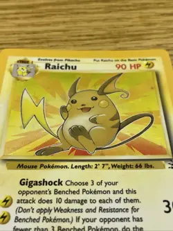 Pokemon TCG Raichu – Fossil Set 14/62 – Holo Rare – 1999 – Vintage WotC LP/MP - Image 3