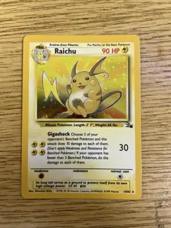Pokemon TCG Raichu – Fossil Set 14/62 – Holo Rare – 1999 – Vintage WotC LP/MP - Image 4