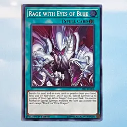 YUGIOH Rage with Eyes of Blue SUPER RARE LED3-EN004 Near Mint NM - Image 1
