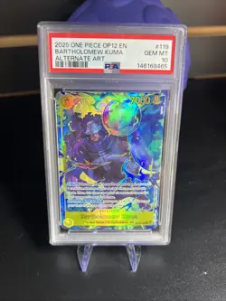 2025 One Piece Bartholomew Kuma OP12-119 Alt art Legacy Of The Master psa10 - Image 1