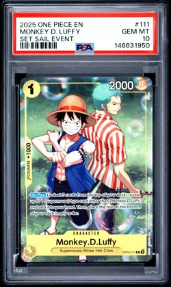 2025 ONE PIECE PROMOS SET SAIL EVENT #111 MONKEY D. LUFFY PSA 10 - Image 1