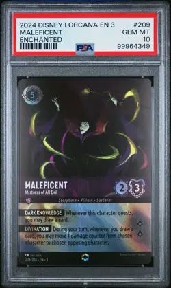 DISNEY LORCANA EN 3-INTO THE INKLANDS MALEFICENT - MISTRESS OF ALL EVIL PSA 10 - Image 1