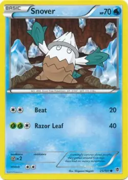 Snover - 25/101 - Common NM, English Pokemon Plasma Blast - Image 1