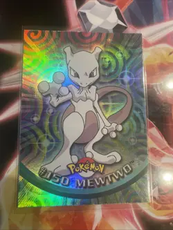 1999 Topps Pokemon Mewtwo #150 Rainbow Holo Foil Blue Logo First print Pristine - Image 1