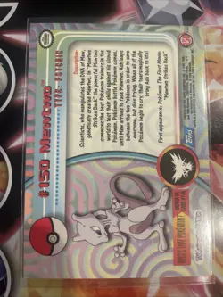 1999 Topps Pokemon Mewtwo #150 Rainbow Holo Foil Blue Logo First print Pristine - Image 2