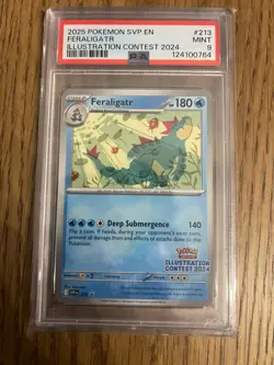 2025 Pokemon #213 Feraligatr Illustration Contest 2024 PSA 9 - Image 2