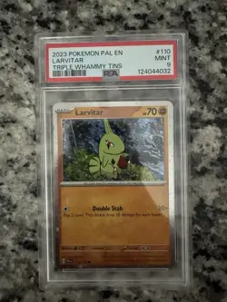 Pokemon Larvitar 110/193 Cosmos Holo Promo - Paldea Evolved - PSA 9 Graded Mint - Image 1