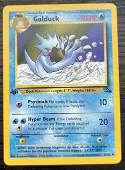 1st Edition Golduck 35/62 Pokemon TCG WOTC Base Set Fossil LP - Image 1