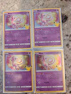 All 4 Pokemon TCG Mew Celebrations 011/025 Holo Holo Rare - Image 1