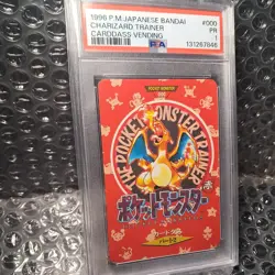 1996 POKEMON JAPANESE BANDAI CARDDASS VENDING #000 CHARIZARD TRAINER PSA 1 - Image 2