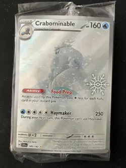 Pokemon Crabonimable 149/142 - Sealed Holiday Calendar Snowflake Stamped Promo H - Image 1