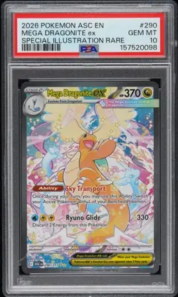 Pokemon Mega Dragonite ex Ascended Heroes SIR #290 PSA 10 Gem Mint - Image 1
